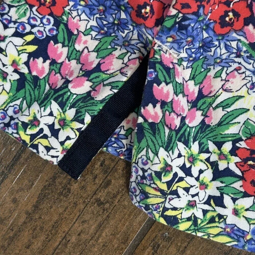 Talbots Perfect Skimmer Cottage Floral Cropped Pants Size 2